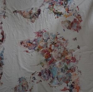 Society6 Large Abstract Art Tapestry Colorful Paint Splash Wall Hanging ~60”